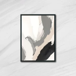 Minimalist Brushstroke Wall Art in Neutral Monochrome Tones