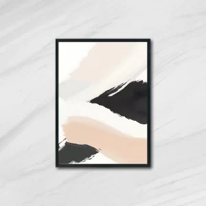 Contemporary Abstract Art in Black, Gray & Off-White